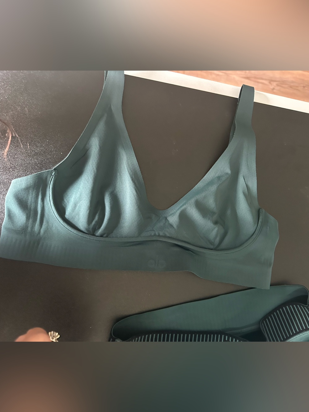 Alo Yoga Set: Line Up 7/8 Legging & Line Up Bra in Winter Ivy - Med - Picture 7 of 11